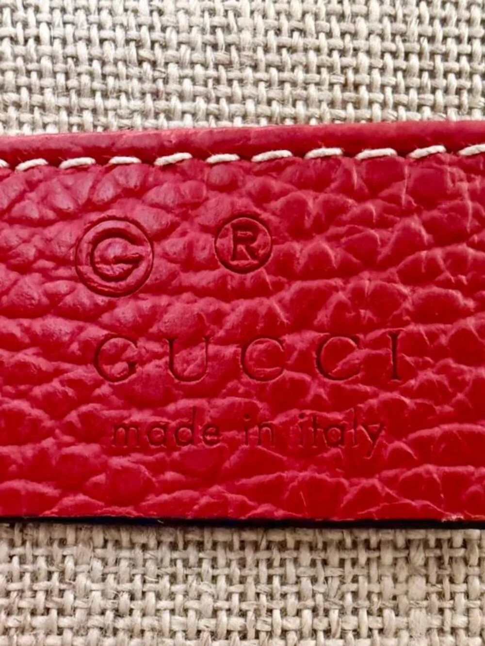 Gucci Red Leather Bamboo Tassel Zip Pouch Clutch